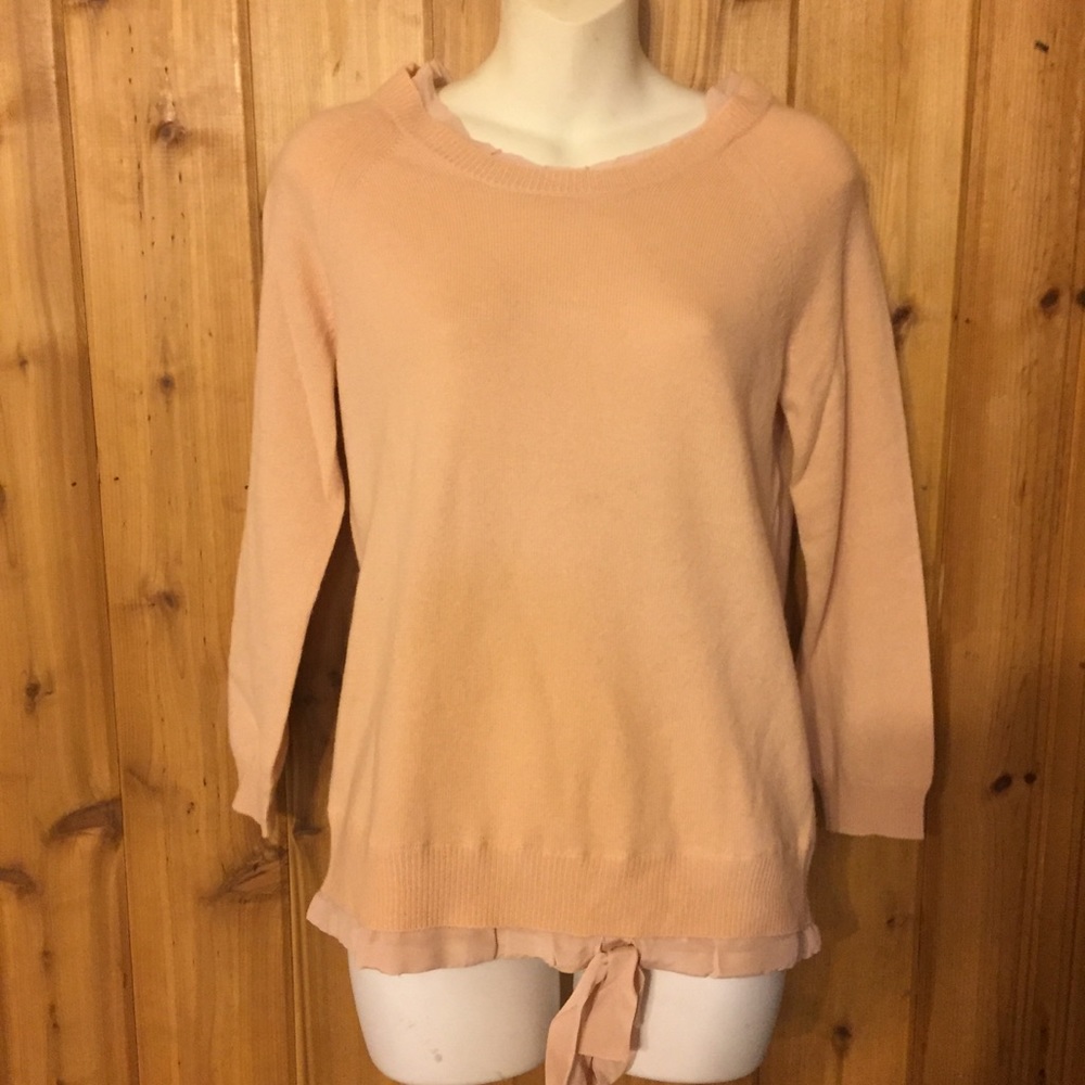 J Crew light pink cashmere sweater.